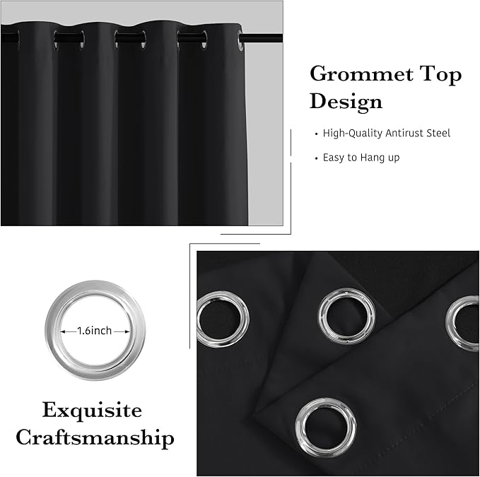 RYB HOME 100% Blackout Door Curtain - Image 6