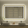 24x36 Inch Gold Framed LED Bathroom Mirror, Smart Bathroom Mirror by Unknown
