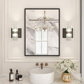 LOAAO 22"X30" Black Rectangle Bathroom Mirror Wall, Matte Black Aluminum Alloy by LOAAO