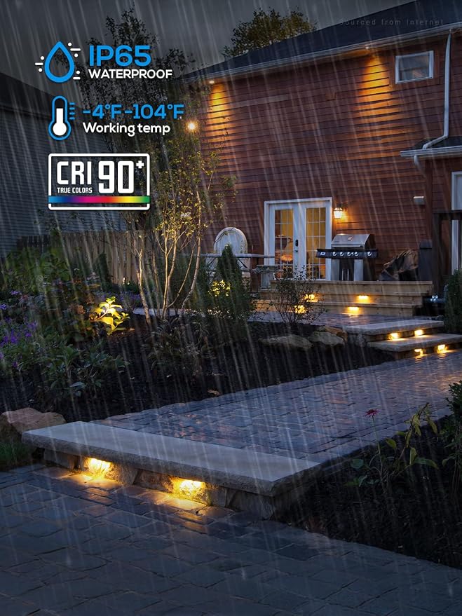 LEONLITE 8-Pack 7 Inch LED Hardscape Lighting, Update Retaining Wall Lights - Image 7