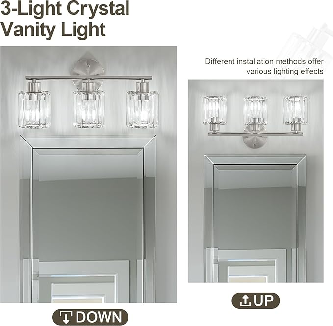Crystal Bathroom Light Fixtures, Bathroom Lighting Fixtures Over Mirror - Image 5
