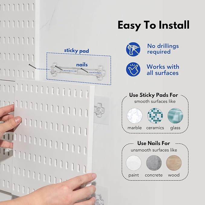 Keepo Peg Board Wall Organizer – Plastic Pegboard Panels, Modular Peg Board - Image 6