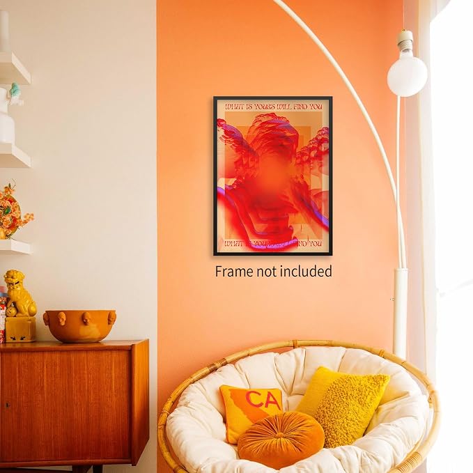 Medpol Retro Hippie Trippy Posters Vintage Red 70s 80s Wall Art Trendy Face Eye - Image 4