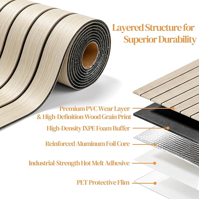 VEELIKE Coastal Oak Wood Slat Wall Panels Peel and Stick Wood Panels - Image 7
