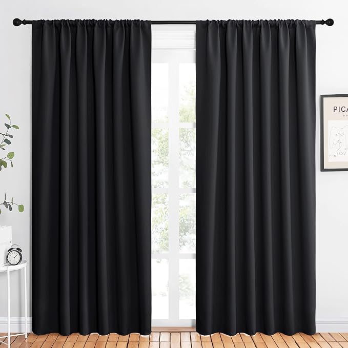 NICETOWN Black Blackout Curtain Blinds by NICETOWN