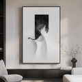 Framed Modern Black and White Abstract Wall Art, Contemporary Canvas Prints by Cuspin