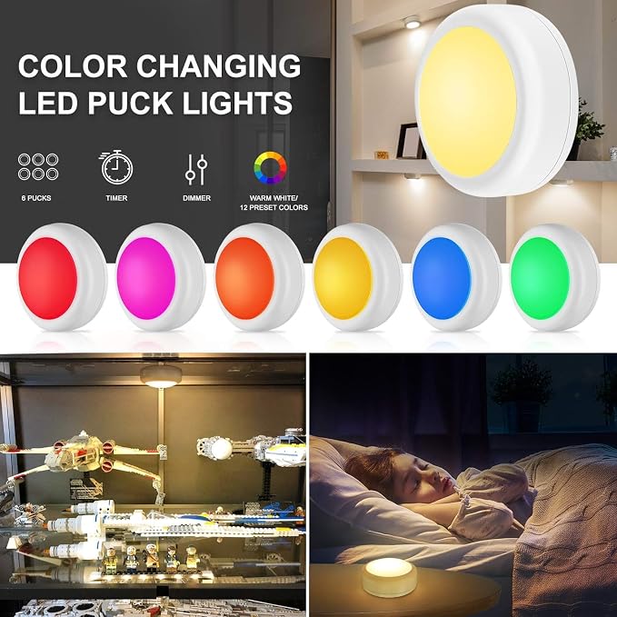 BLS LED Puck Lights with Remote Control, Wireless Under Cabinet & Closet - Image 7