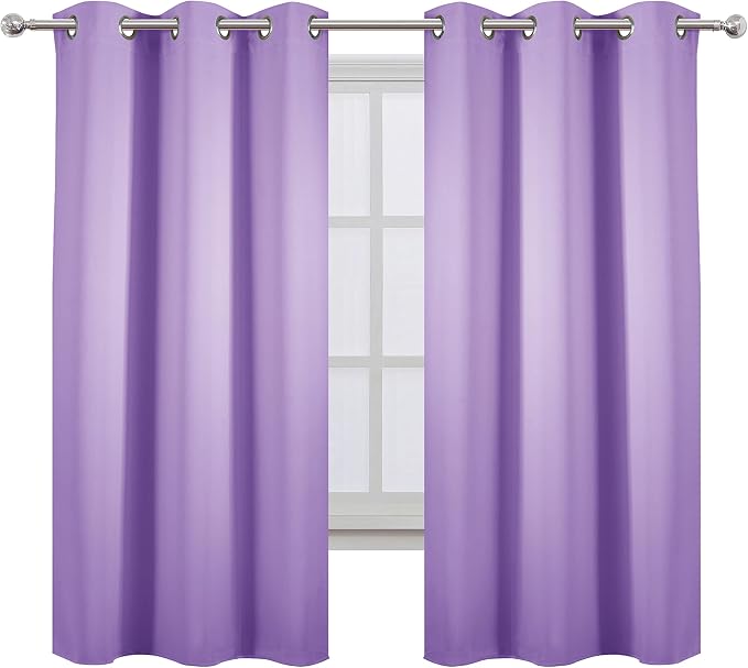 LEMOMO Lavender Blackout Curtains 38 x 63 Inch Length/Set of 2 Curtain - Image 2