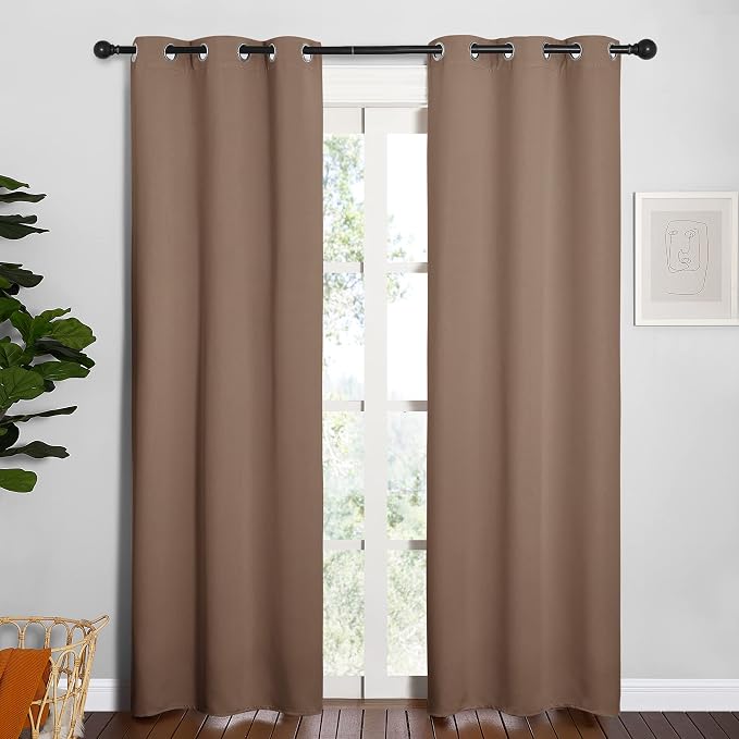 NICETOWN Window Draperies Blackout Curtain Panels, Window Treatment Thermal - Image 2