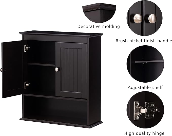 Spirich Bathroom Cabinet Wall Mounted, Wood Hanging Cabinets - Image 5