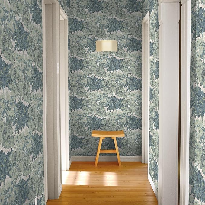 Tempaper Textured Green Canopy Toile Faux Grasscloth Removable Peel and Stick - Image 9