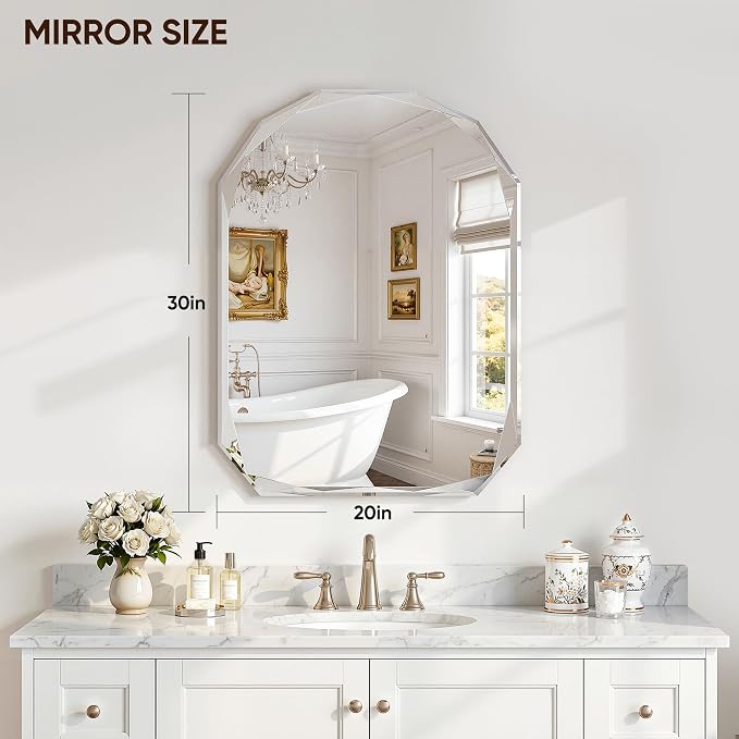 Suidia Bathroom Mirror, Frameless Bathroom Mirror - Image 7