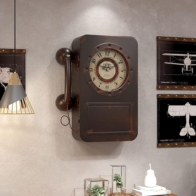Abdurey Retro Old Telephone Wall Clock - Image 6