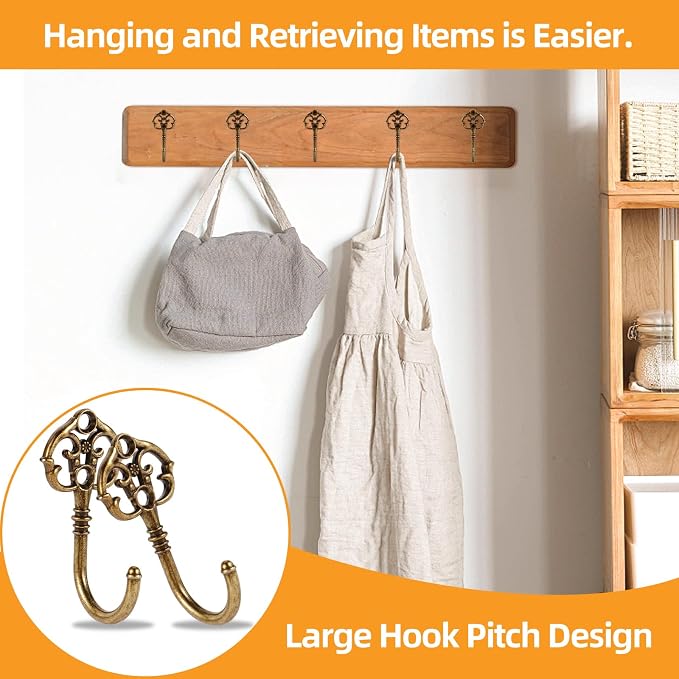 10 PCS Vintage Decorative Wall Hooks, Bohemian Decorative Coat Hook - Image 5
