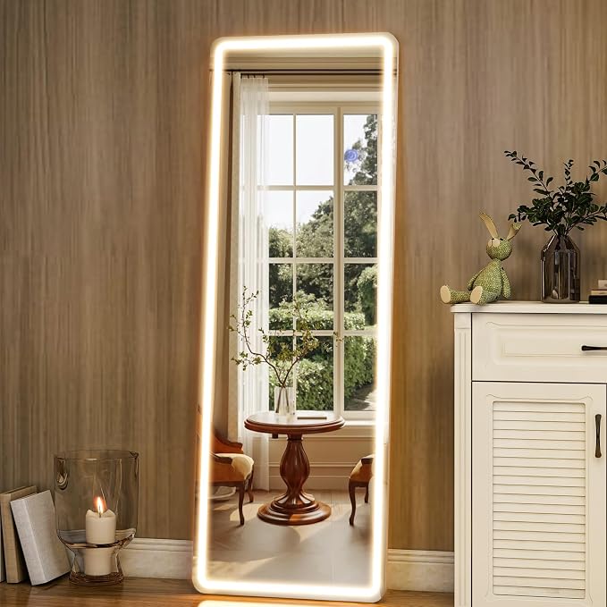 GLSLAND LED Full Length Mirror 60"x16" Floor Mirror by GLSLAND