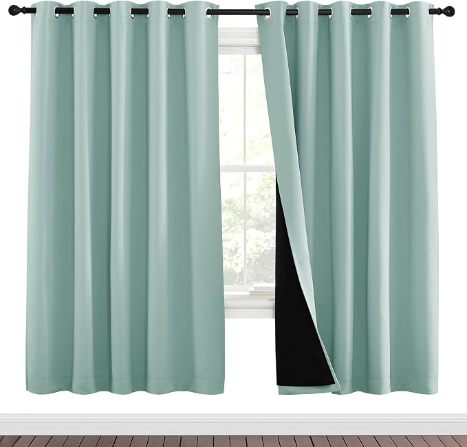 NICETOWN 100% Blackout Window Curtain Panels, Full Light Blocking Drapes - Image 2