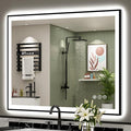44x36 Black Framed LED Bathroom Mirror by Awandee