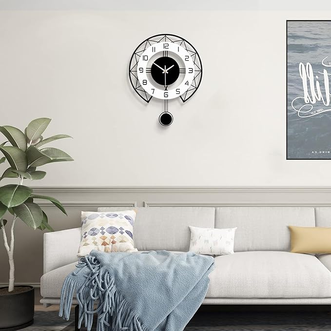 Large Wall Clock for Living Room Decor Modern Silent Pendulum Wall Clock for by CreativeClock