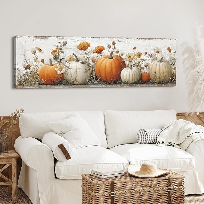 Large Pumpkin Wall Art Fall Wall Decor Farmhouse Kitchen Pictures Wall Decor - Image 5