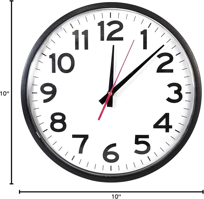 Ultimate Wall Clock | 10 Inch | Silent | Round | Quartz | Black | Kitchen | - Image 10