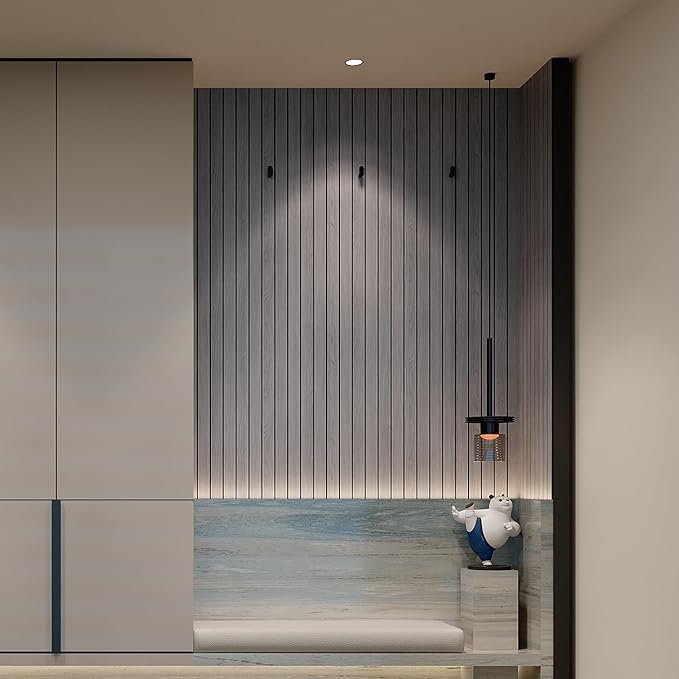 YU LI 3DH Peel and Stick PVC Slat Wall Panel 236"x15.75" Self-Adhesive Thick - Image 5