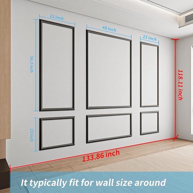 Art3d Pre-Cut Wall Molding Set of 6 pcs, Ready-to-Assemble Wainscoting Panels - Image 7