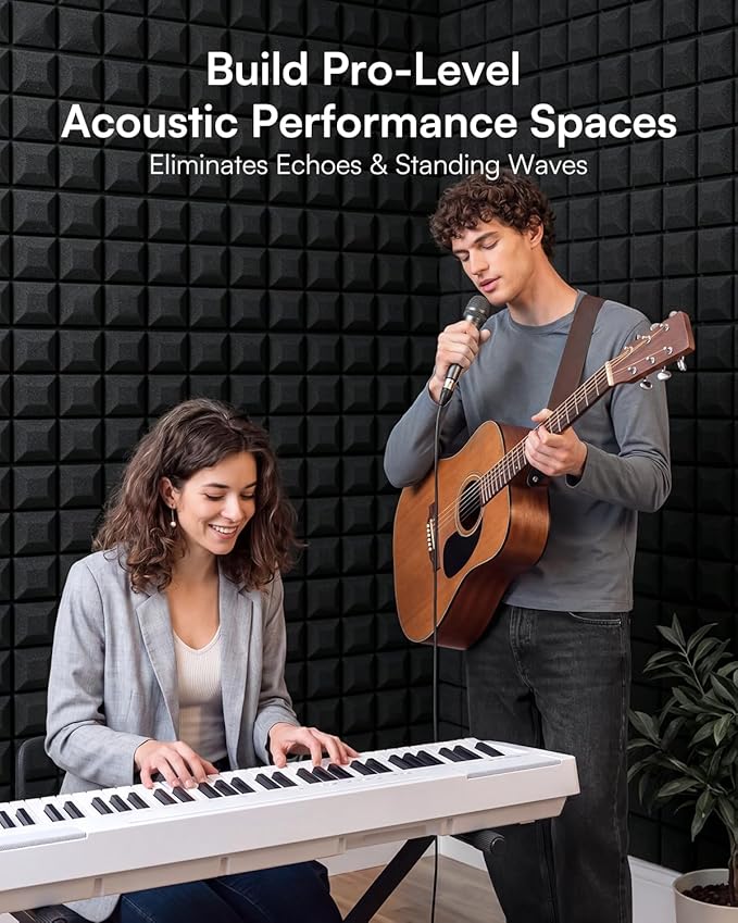 SODOCT 24 Pack Self-Adhesive Acoustic Foam Panels, Sound Proofing Wall Panels - Image 5