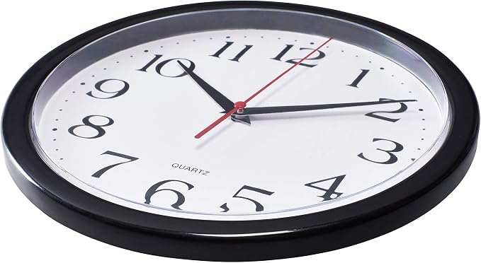 Bernhard Products Black Wall Clock Silent Non Ticking 10 Inch Quality Quartz - Image 3