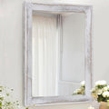 AAZZKANG Mirrors for Wall Rustic Wood Framed Hanging Mirror 20"x16" Decorative by AAZZKANG