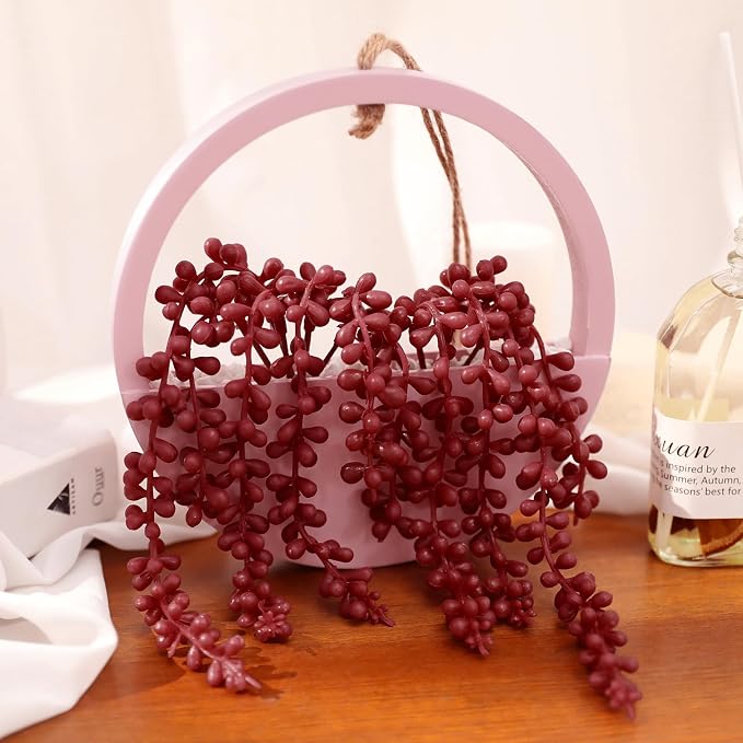 Artificial Hanging Plants Hanging Planter Fake Succulents Artificial String of - Image 6
