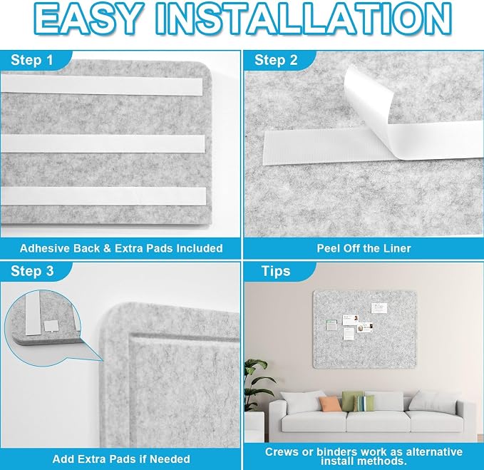 Large Felt Bulletin Board for Wall, Soft Felt Cork Board for Office, Home - Image 5