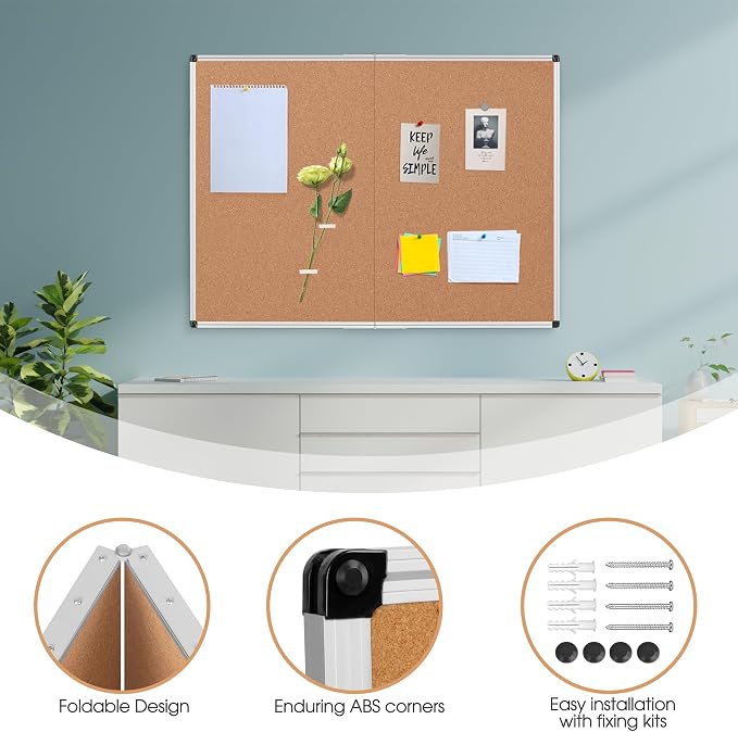 Cork Board Bulletin Board 36 x 48, Foldable Office Board - Image 6