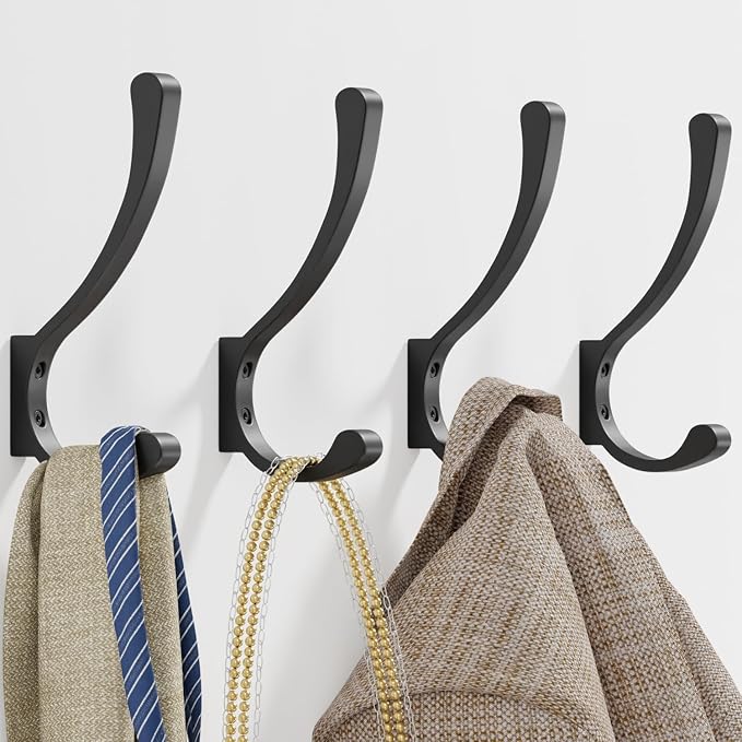 saffruff 8-Pack Wall Mount Coat Hooks, Heavy Duty Metal Hooks - Image 9