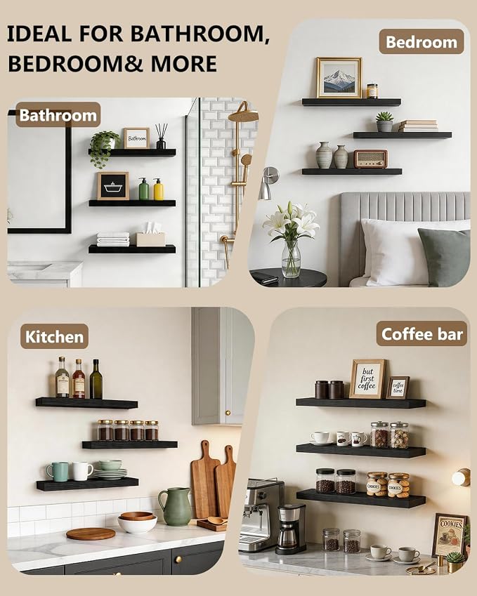WALI Floating Shelves for Wall, 3 Tier Bathroom Storage Shelf Over Toilet - Image 3