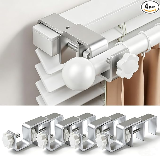 Mimiio No Drill Curtain Rod Brackets by Unknown