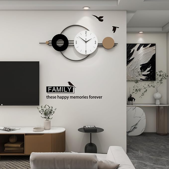 Decorative Wall Clocks for Living Room Decor, Large Modern Metal Wall Clocks - Image 3