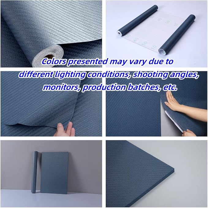 Haimin Fabric Wallpaper Textured Contact Paper Navy Blue Grasscloth Wallpaper - Image 2