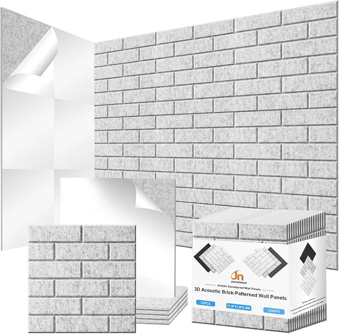 12 Pack Acoustic Panels, Sound Proof Foam Panels by Junwisun