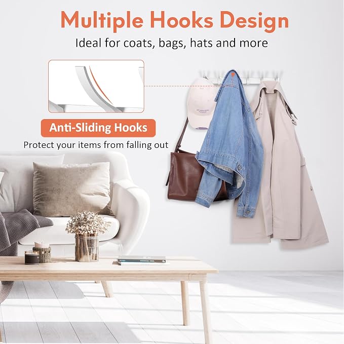 Optish Coat Rack Wall Mount, Coat Hook Wall Mount, Wall Hooks - Image 2
