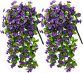 ZFProcess 2PCS Artificial Hanging Flowers, Fake Hanging Plants Violet Vines UV by ZFProcessArtificialFlowers