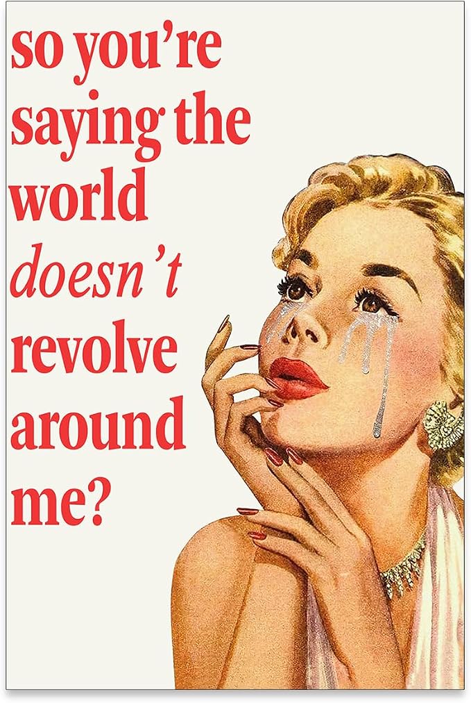 noxozoqm 70s Pink Sexy Women Poster Funky Funny Quote Wall Art Retro Housewife by Unknown