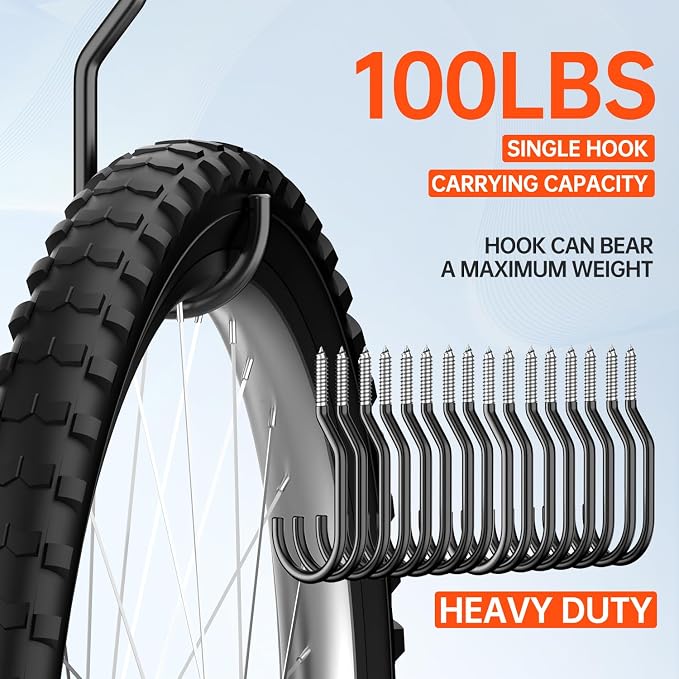 GURADESIGN 16-Pack Heavy Duty Bike Hook, Loading Capacity 100 LBS, 6 inch - Image 5