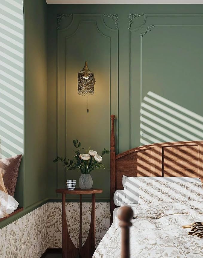 Dimoon 236''x17.7'' Green Peel and Stick Wallpaper Contact Paper Modern Self - Image 9