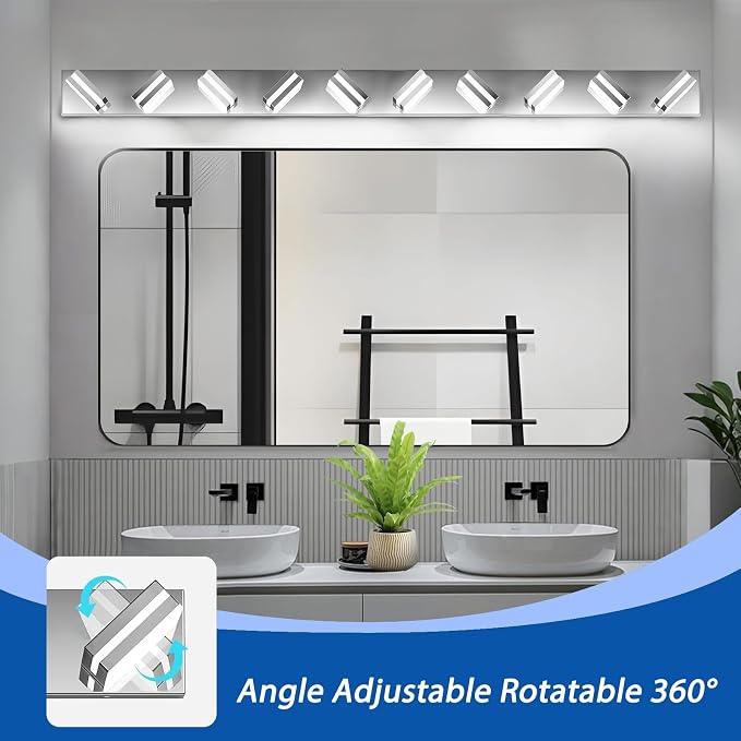 IZORRO LED Modern Bathroom Lights Fixtures, Chrome Acrylic Wall Lighting - Image 2