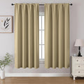 CUCRAF Beige Blackout Curtains 54 inch Length 2 Panels Set, Rod Pocket Room by CUCRAF