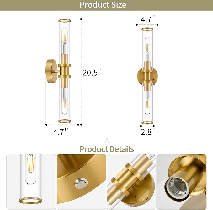 Wireless Wall Sconces with Remote Control, Battery Operated Wall Sconce Set of - Image 6