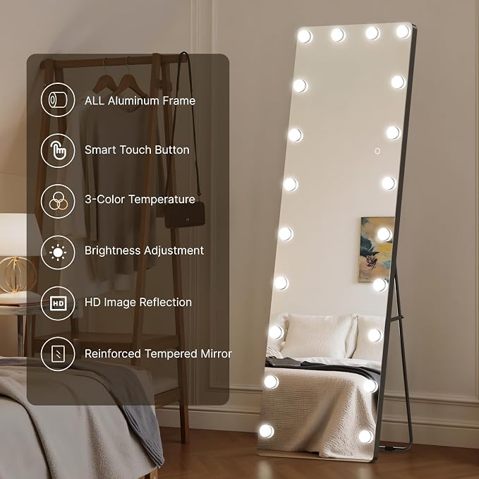 Kosmonia 62x20 Hollywood Full Length Mirror - Image 3