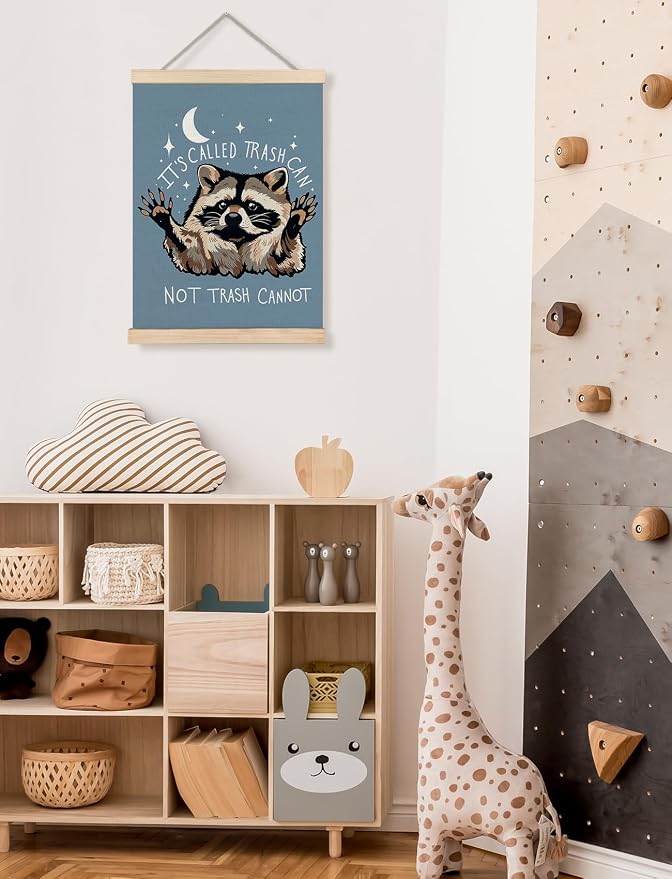 Foritho Funny Motivational Raccoon Meme Poster Wall Art Framed - Image 6