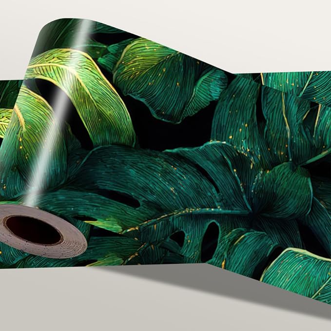 Tropical Leaf Wallpaper Border 196x4 Inch Peel and Stick Wall Border Self by IOHEFY