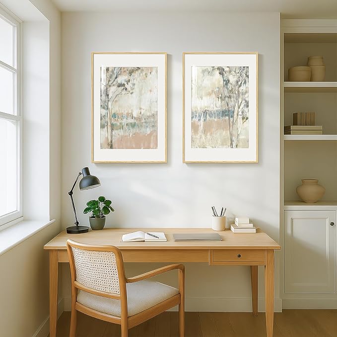 Framed Neutral Abstract Landscape Wall Art - Image 6